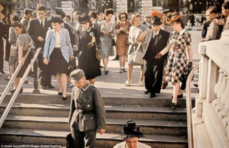 Paris France under nazi occupation nazi officer among french people